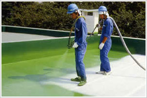 屋上 スプレー式ウレタン防水工事